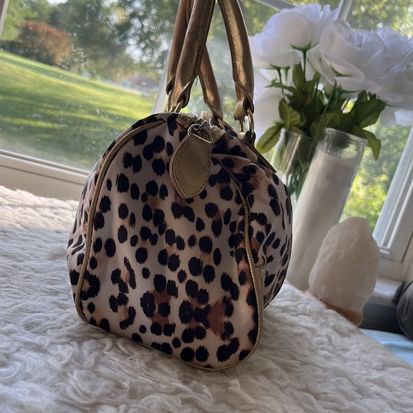 Victoria's Secret Leopard Cheetah Print Gold Purse Shoulder Bag - Picture 6 of 13